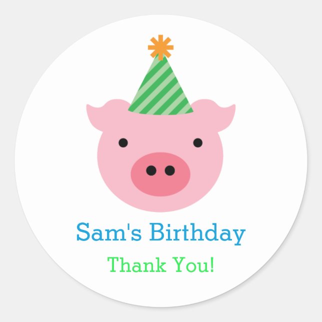 Adesivo Vinheta Favorável de Três Pequenos Porcos (Frente)