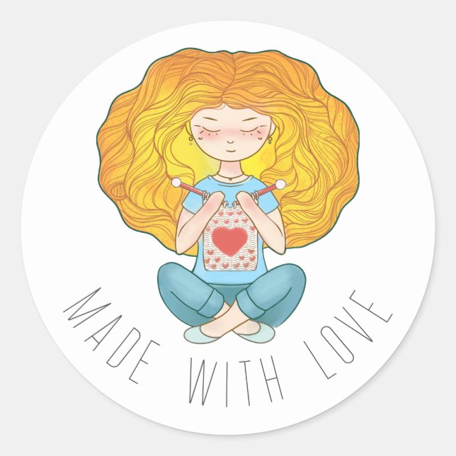 Adesivo Vinheta Feita Com Amor (Frente)