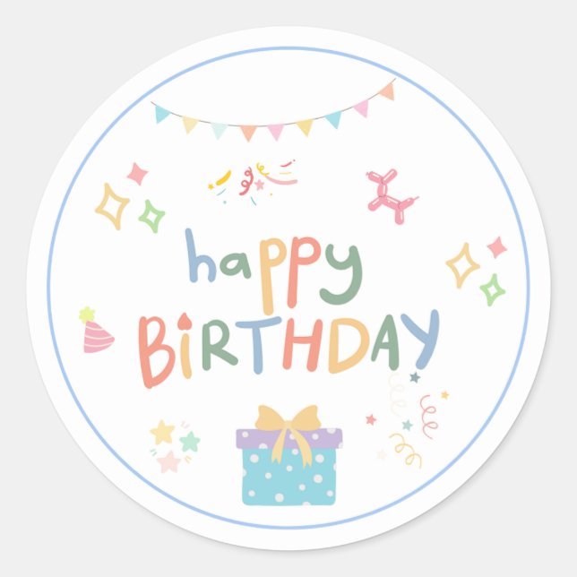 Adesivo Vinheta Feliz de Aniversário (Frente)