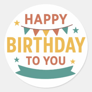 Adesivo Vinheta Feliz de Aniversário - Fav Personalizado C