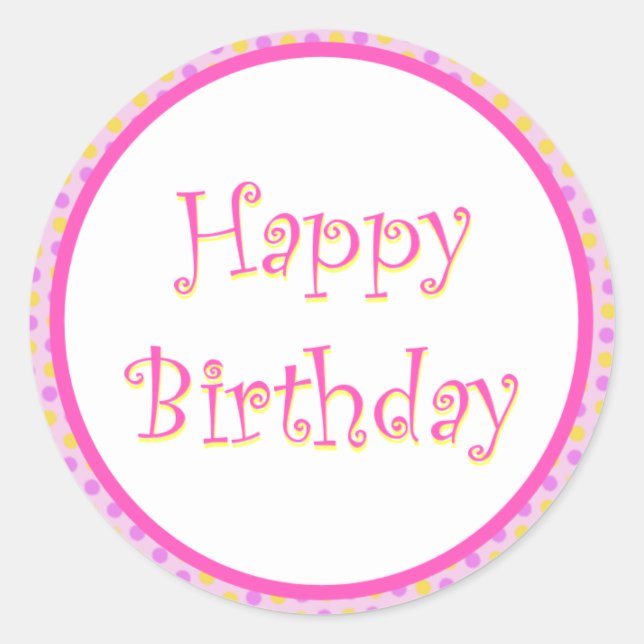 Adesivo Vinheta Feliz de Aniversário Festivo (Frente)