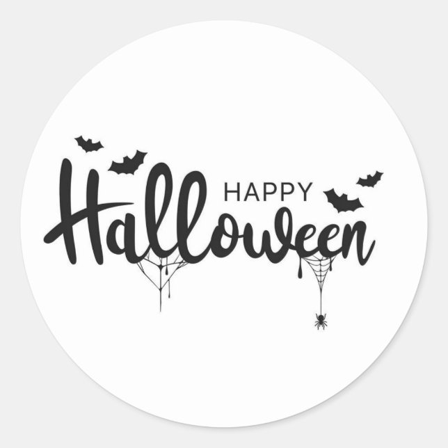 Adesivo Vinheta Feliz de Halloween (Frente)