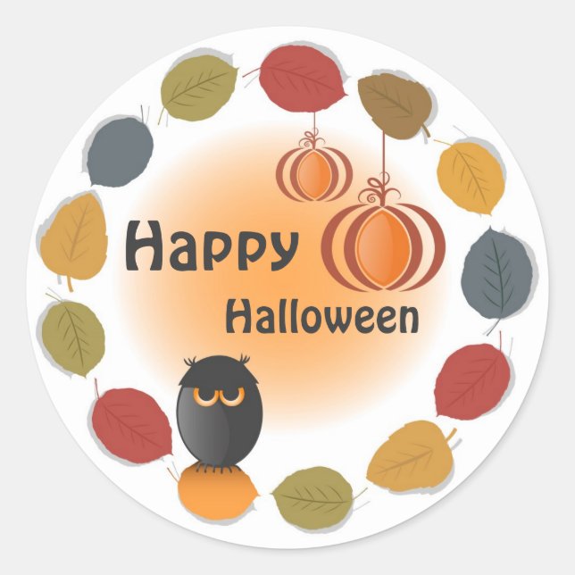 Adesivo Vinheta Feliz de Halloween (Frente)