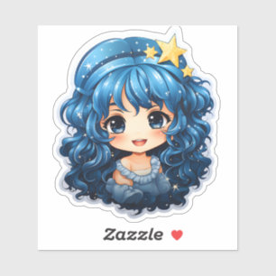 Adesivo Vinheta festiva azul-natalina alegre