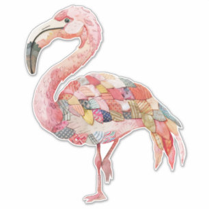Adesivo Vinheta Flamingo, rosa,