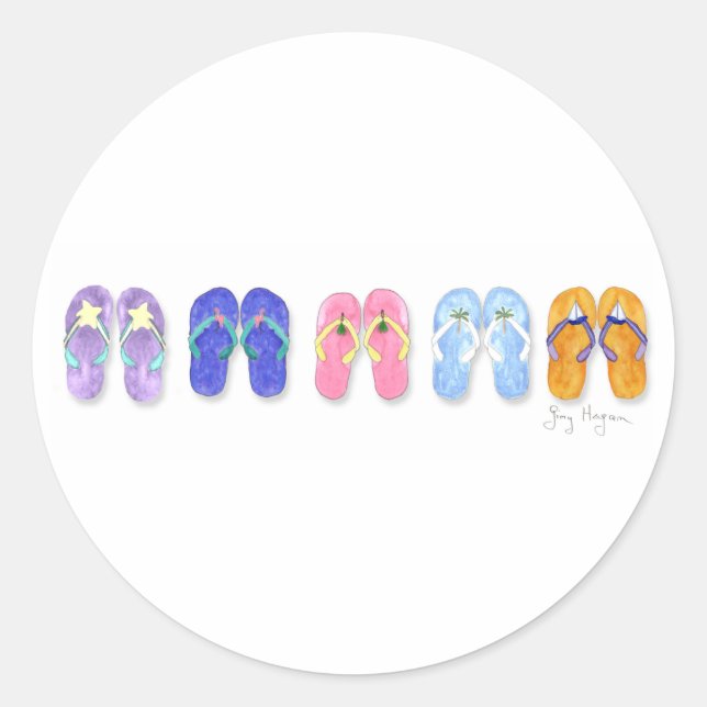 Adesivo Vinheta Flip-Flops de Cinco Pares (Frente)