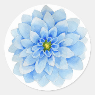 Adesivo Vinheta Flor Azul Dahlia