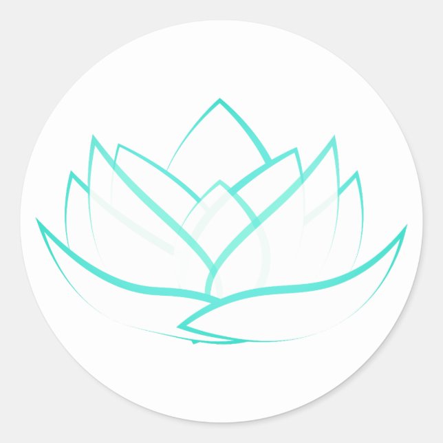 Adesivo Vinheta Flor de Lotus Verde Simples (Frente)