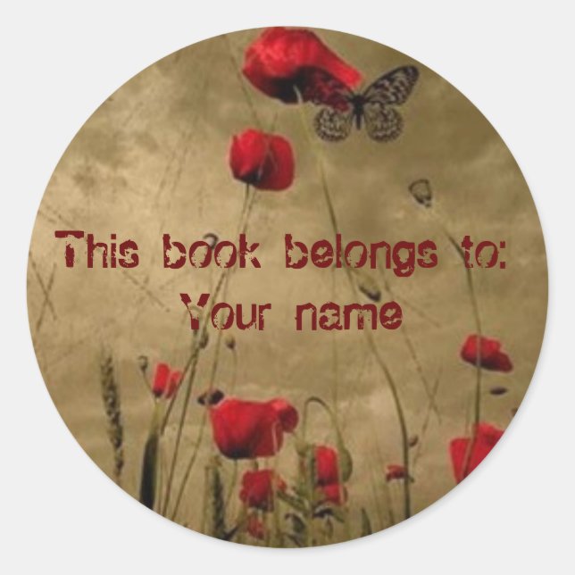 Adesivo Vinheta, flor e borboleta (Frente)