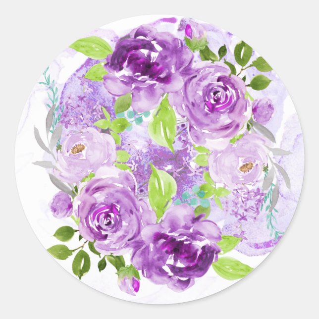Adesivo Vinheta Floral Ametist Roxo (Frente)