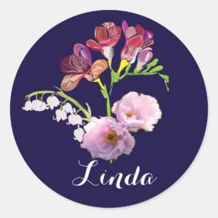 Adesivo Vinheta Floral com Nome