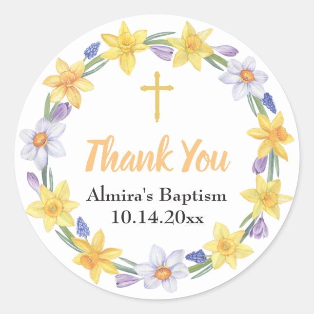 Adesivo Vinheta Floral Daffodil Wreath (Frente)