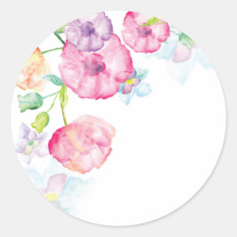 Adesivo vinheta floral de aquarela