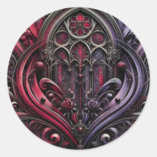 Adesivo Vinheta Floral de Arco Gótico