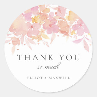 Adesivo Vinheta Floral de Casamento Floral Cor de Água, Bl