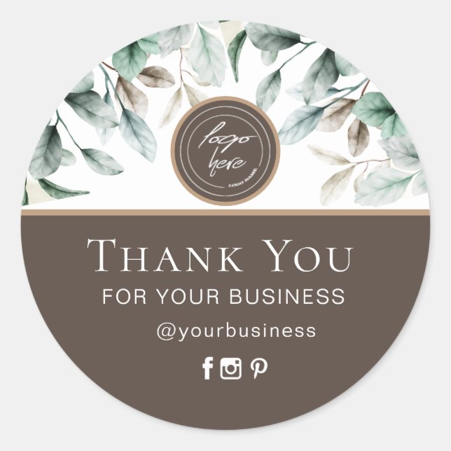 Adesivo Vinheta floral de cor aquosa elegante (Frente)