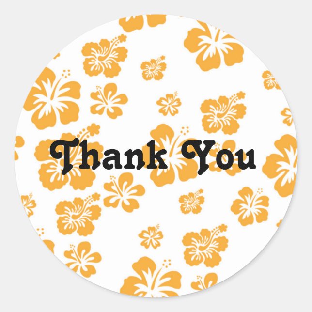 Adesivo Vinheta Floral de Flor de Hibiscus Branco (Frente)