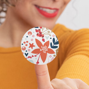 Adesivo Vinheta Floral de Natal Bonito