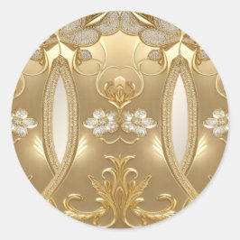 Adesivo Vinheta Floral de Ornamentado Dourado