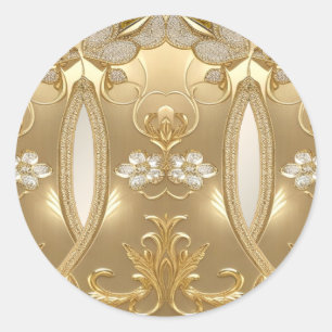 Adesivo Vinheta Floral de Ornamentado Dourado