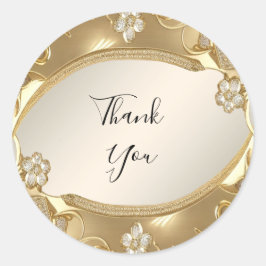 Adesivo Vinheta Floral de Ornamentado Dourado