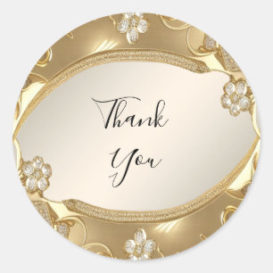 Adesivo Vinheta Floral de Ornamentado Dourado