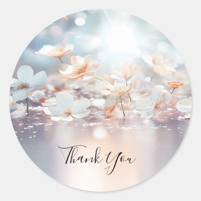 Adesivo Vinheta Floral de Pêssego Branco (Frente)