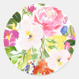 Adesivo Vinheta Floral de Primavera de Aquarela