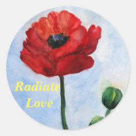 Adesivo Vinheta Floral De Radiação Com Amor, Brilhante