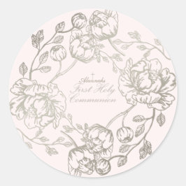 Adesivo Vinheta Floral Dourada Comunitária