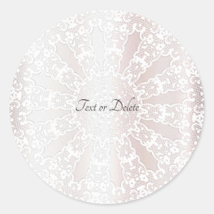Adesivo Vinheta Floral Floral de rendas brancas Elegante