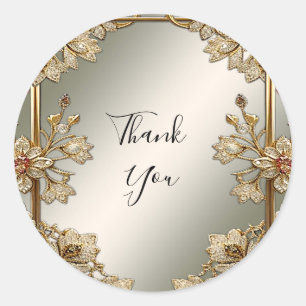 Adesivo Vinheta Floral Frame de Ornamentado Dourado