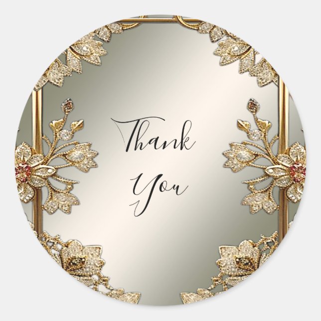 Adesivo Vinheta Floral Frame de Ornamentado Dourado (Frente)