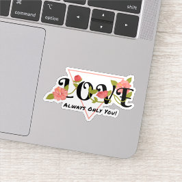 Adesivo Vinheta Floral Love