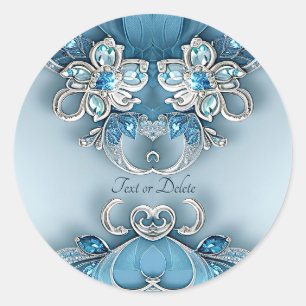 Adesivo Vinheta Floral Ornamentado Azul