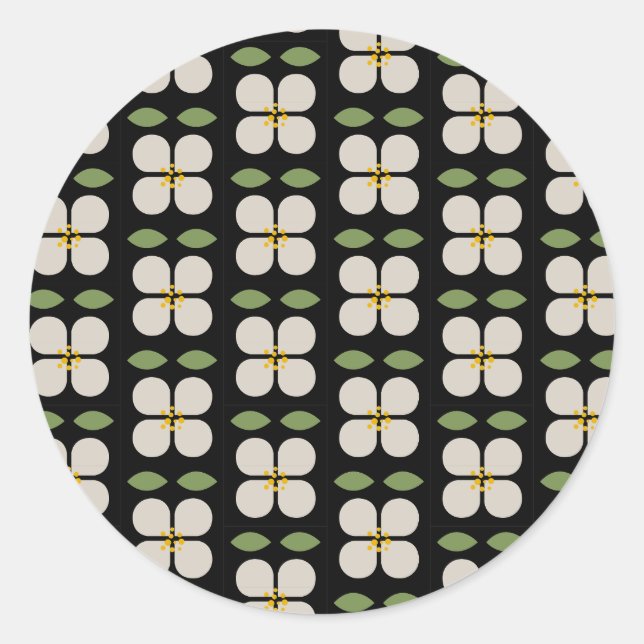 Adesivo Vinheta Floral Preta e Branca - Bloqueio e Vinheta (Frente)