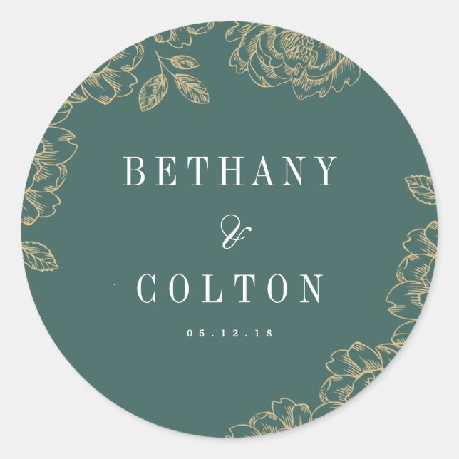 Adesivo Vinheta Floral Romântica | Esmeralda (Frente)