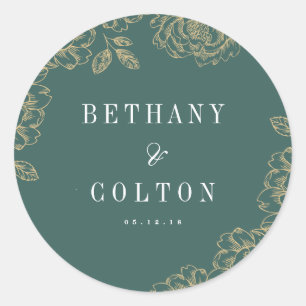 Adesivo Vinheta Floral Romântica Esmeralda