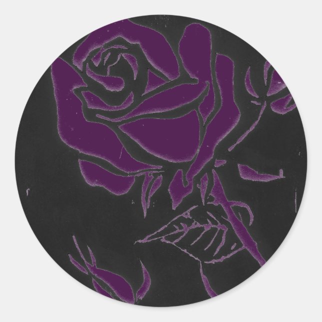 Adesivo Vinheta Floral "Rosa Dark #4" (Frente)