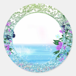Adesivo Vinheta Floral Tropical Mística Oceânica