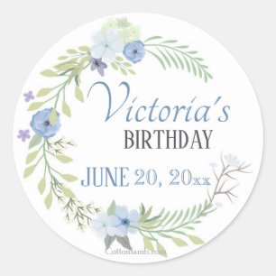 Adesivo Vinheta Flores Azul