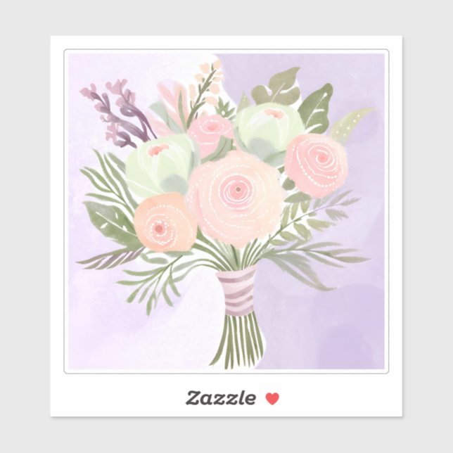 Adesivo Vinheta Flores Roxas (Folha)