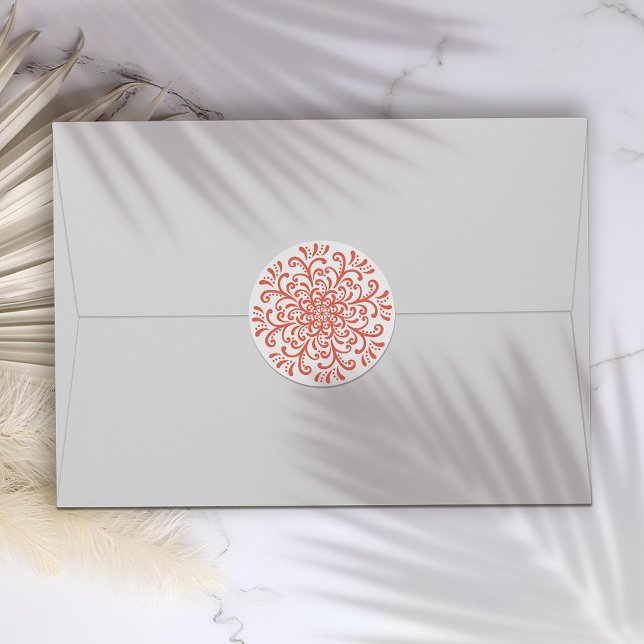 Adesivo Vinheta Flourada Laranja-Whimsical (Criador carregado)