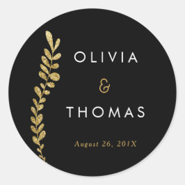 Adesivo Vinheta Folha Dourada editável a cores, Vinheta-fa