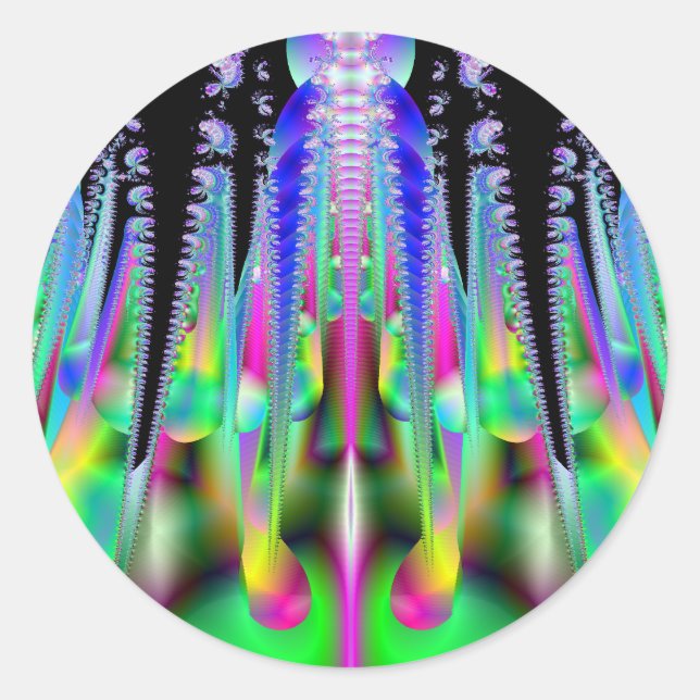 Adesivo Vinheta Fractal de Foguete Psicótico (Frente)