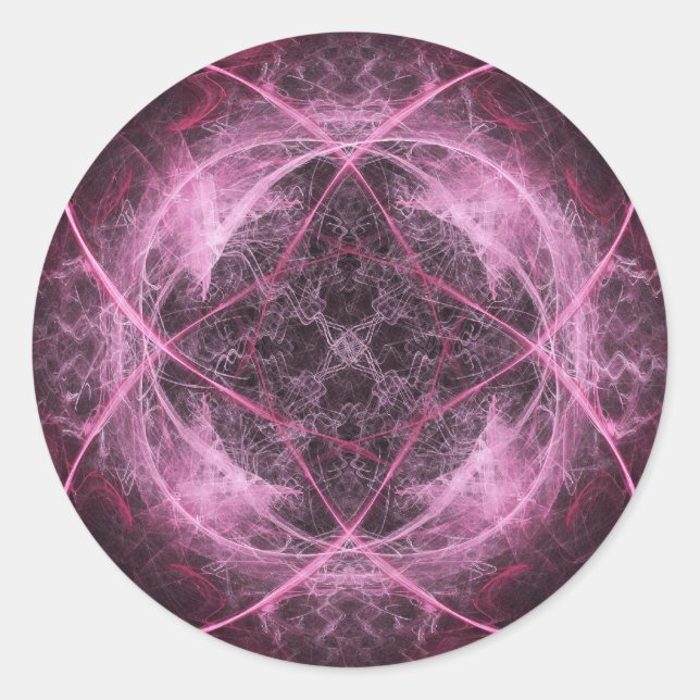 Adesivo Vinheta Fractal Insanável Rosa (Frente)
