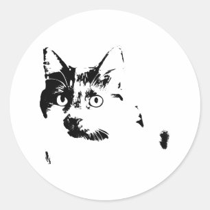 Adesivo Vinheta Gata Curiosa
