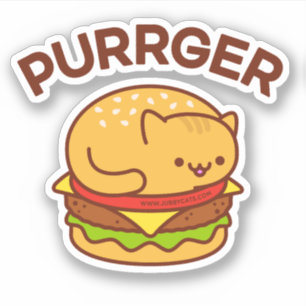 Adesivo Vinheta Gato PURRGER - Burger Gato