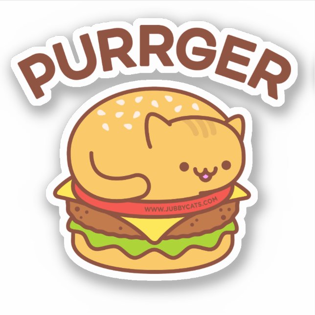 Adesivo Vinheta Gato PURRGER - Burger Gato (Frente)