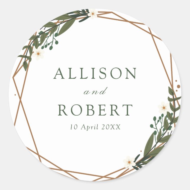 Adesivo vinheta geométrica floral (Frente)